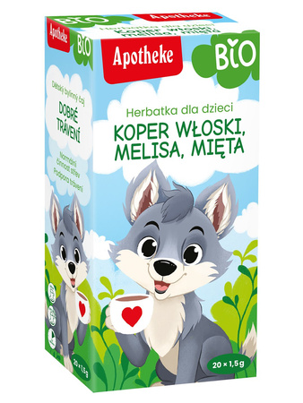 HERBATKA DLA DZIECI - KOPER WŁOSKI, MELISA I MIĘTA PO 6 MIESIĄCU BIO (20 x 1,5 g) 30 g - APOTHEKE