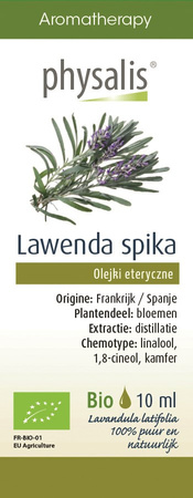 OLEJEK ETERYCZNY LAWENDA SZEROKOLISTNA BIO 10 ml - PHYSALIS