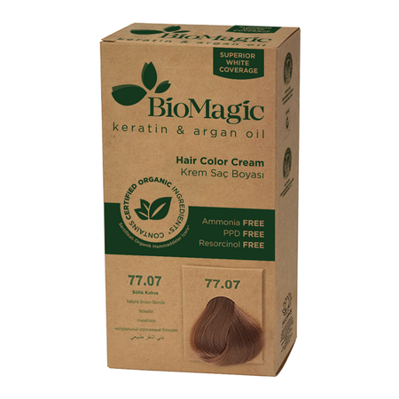 FARBA DO WŁOSÓW BRĄZOWY BLOND (77.07) 250 g - BIOMAGIC