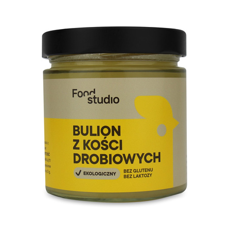 BULION DROBIOWY W PŁYNIE BEZGLUTENOWY BIO (SŁOIK) 350 ml - FOOD STUDIO
