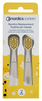 KOŃCÓWKI DO SZCZOTECZKI SONICZNEJ CA910 DLA DZIECI ŻÓŁTE - NORDICS EXPERT