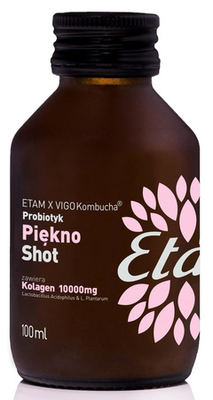 SHOT KOMBUCHA PROBIOTYK PIĘKNO Z KOLAGENEM BEZGLUTENOWY 100 ml - ETAM X VIGO