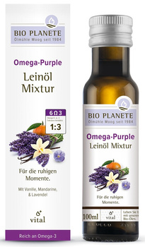 OMEGA PURPLE - MIESZANKA Z OLEJEM LNIANYM (MANDARYNKA, WANILIA, LAWENDA) BIO 100 ml - BIO PLANETE