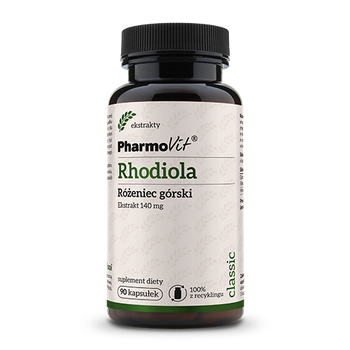 RHODIOLA - RÓŻENIEC GÓRSKI EKSTRAKT (140 mg) BEZGLUTENOWY 90 KAPSUŁEK - PHARMOVIT (CLASSIC)