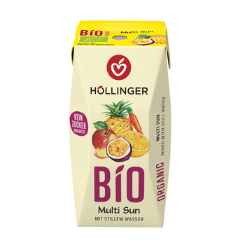 NEKTAR WIELOOWOCOWY + MARCHEW BEZ DODATKU CUKRÓW (MULTI SUNRISE) BIO 200 ml - HOLLINGER