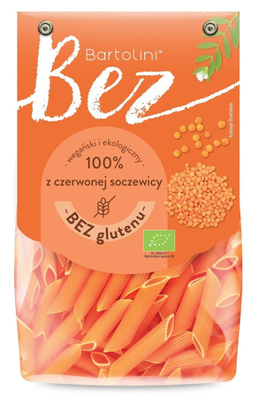 MAKARON PROTEINOWY (Z SOCZEWICY CZERWONEJ) PENNE BEZGLUTENOWY BIO 250 g - BARTOLINI