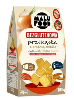 PRZEKĄSKA Z PRAŻONĄ CEBULKĄ BEZ CUKRU BEZGLUTENOWA 100 g - MALU FOOD