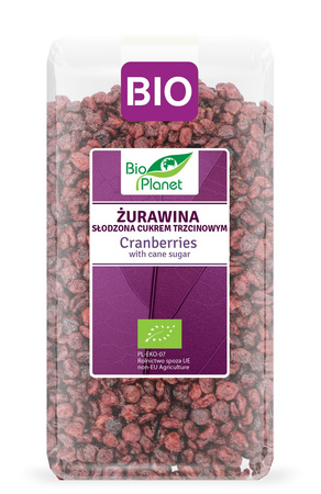 ŻURAWINA SŁODZONA CUKREM TRZCINOWYM BIO 1 kg - BIO PLANET