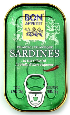 SARDYNKI PORTUGALSKIE W PIKANTNEJ OLIWIE Z OLIWEK 120 g (84 g) - BON APPETIT