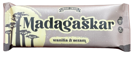 BATON BAKALIOWY O SMAKU CHAŁWY MADAGASKAR BEZGLUTENOWY 40 g - ZMIANY ZMIANY