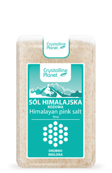 SÓL HIMALAJSKA RÓŻOWA DROBNO MIELONA 600 g - CRYSTALLINE PLANET