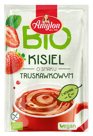 KISIEL INSTANT O SMAKU TRUSKAWKOWYM BEZGLUTENOWY BIO 30 g - AMYLON