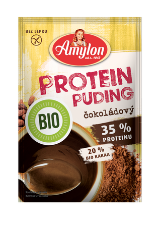 BUDYŃ PROTEINOWY O SMAKU CZEKOLADOWYM BEZ DODATKU CUKRÓW BEZGLUTENOWY BIO 45 g - AMYLON