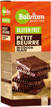 HERBATNIKI PETIT BEURRE W POLEWIE KAKAOWEJ BEZGLUTENOWE 130 g - BALVITEN