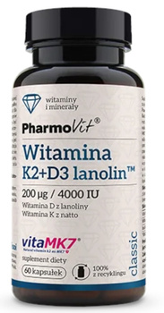 WITAMINA K2 + D3 BEZGLUTENOWA 60 KAPSUŁEK - PHARMOVIT (CLASSIC)