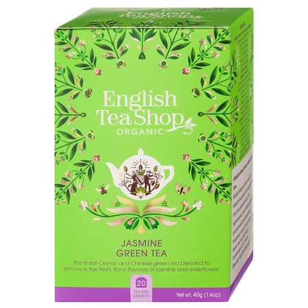 HERBATA ZIELONA Z JAŚMINEM I DZIKIM BZEM BIO (20 x 2 g) 40 g - ENGLISH TEA SHOP ORGANIC