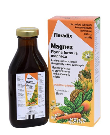 MAGNEZ W PŁYNIE BEZGLUTENOWY 250 ml - SALUS (FLORADIX)