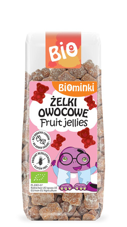 ŻELKI OWOCOWE BEZ ŻELATYNY BEZGLUTENOWE BIO 150 g - BIOMINKI