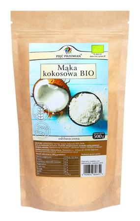 MĄKA KOKOSOWA BEZGLUTENOWA BIO 500 g - PIĘĆ PRZEMIAN