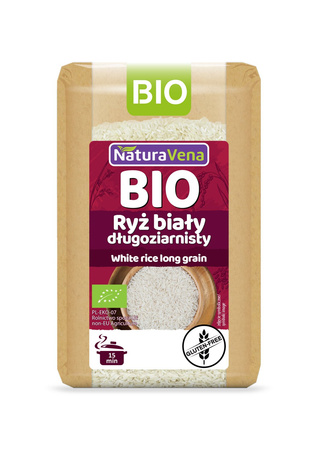 RYŻ BIAŁY DŁUGOZIARNISTY BEZGLUTENOWY BIO 500 g - NATURAVENA