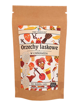 ORZECHY LASKOWE W CZEKOLADZIE BEZ DODATKU CUKRÓW BEZGLUTENOWE 100 g - PIĘĆ PRZEMIAN