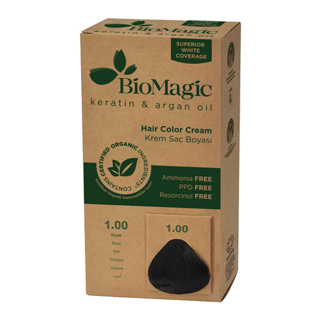 FARBA DO WŁOSÓW CZARNA (1.00) 250 g - BIOMAGIC