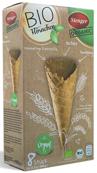 ROŻKI WAFLOWE DO LODÓW BIO (8 x 12,5 g) 100 g - STENGER