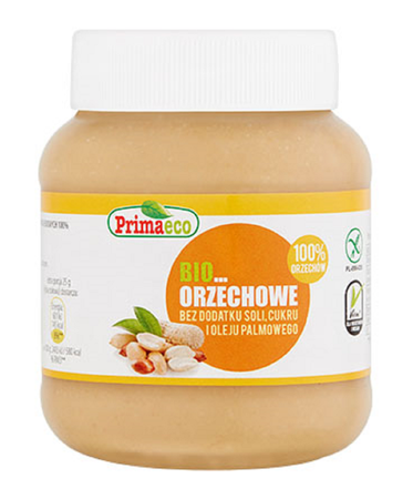 KREM Z PRAŻONYCH ORZESZKÓW ZIEMNYCH BEZGLUTENOWY BIO 360 g - PRIMAVIKA (PRIMAECO)