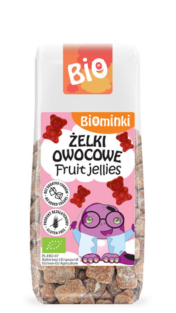ŻELKI OWOCOWE BEZ ŻELATYNY BEZGLUTENOWE BIO 75 g - BIOMINKI