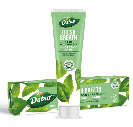 PASTA DO ZĘBÓW ŚWIEŻY ODDECH Z BAZYLIĄ BEZ FLUORU 100 ml - DABUR