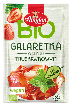 GALARETKA Z AGAREM O SMAKU TRUSKAWKOWYM BEZGLUTENOWA BIO 40 g - AMYLON