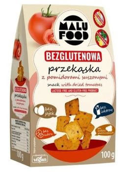 PRZEKĄSKA Z SUSZONYMI POMIDORAMI BEZ CUKRU BEZGLUTENOWA 100 g - MALU FOOD