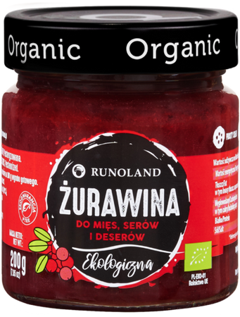 ŻURAWINA DO MIĘS, SERÓW I DESERÓW BIO 200 g - RUNOLAND