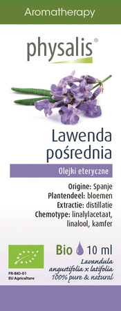 OLEJEK ETERYCZNY LAWENDA POŚREDNIA BIO 10 ml - PHYSALIS