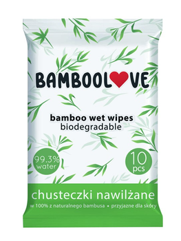 CHUSTECZKI BAMBUSOWE NAWILŻANE DLA DZIECI 99,3 % WODY 10 szt. - BAMBOOLOVE