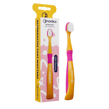 SZCZOTECZKA DO ZĘBÓW DLA DZIECI 9240 SUPER MIĘKKA POMARAŃCZOWO - RÓŻOWA SYRENKA - NORDICS