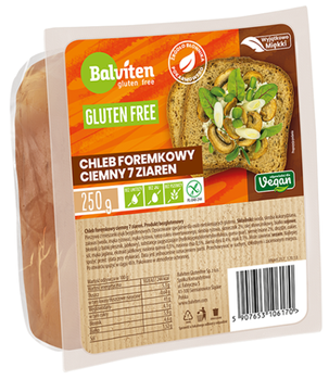 CHLEB FOREMKOWY CIEMNY 7 ZIAREN KROJONY BEZGLUTENOWY 250 g - BALVITEN