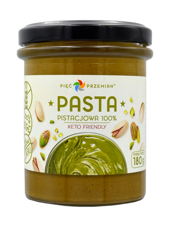 KREM Z PISTACJI 100 % BEZ DODATKU CUKRÓW BEZGLUTENOWY 180 g - PIĘĆ PRZEMIAN