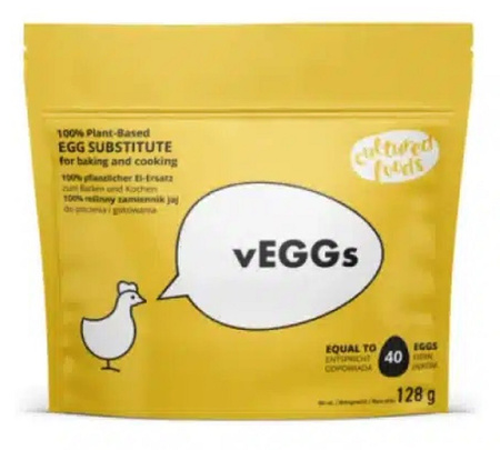 ROŚLINNY ZAMIENNIK JAJ DO PIECZENIA, GOTOWANIA, PANIEROWANIA ORAZ JAKO ZAMIENNIK ŻÓŁTKA BEZGLUTENOWY 128 g - CULTURED FOODS