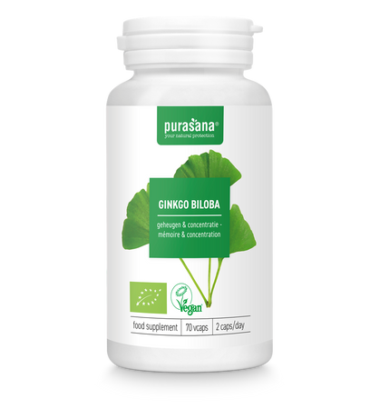 MIŁORZĄB JAPOŃSKI (GINKGO BILOBA) BIO (250 mg) 70 KAPSUŁEK - PURASANA