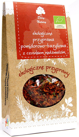 PRZYPRAWA POMIDOROWO - BAZYLIOWA Z CZOSNKIEM NIEDŹWIEDZIM BIO 40 g - DARY NATURY