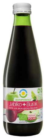 SOK JABŁKOWO - BURACZKOWY NFC BEZGLUTENOWY BIO 300 ml - BIOFOOD