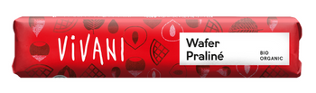 BATON MLECZNA CZEKOLADA Z NADZIENIEM PRALINOWYM Z KAWAŁKAMI WAFELKÓW BIO 40 g - VIVANI