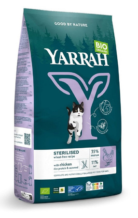 (DLA KOTA WYSTERYLIZOWANEGO) KARMA Z KURCZAKIEM I ŚLEDZIEM BIO 700 g - YARRAH