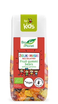 ŻELKI MISIE BEZ ŻELATYNY BEZGLUTENOWE BIO 100 g - BIO PLANET