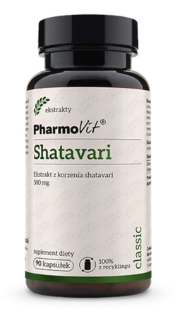SHATAVARI EKSTRAKT (500 mg) BEZGLUTENOWY 90 KAPSUŁEK - PHARMOVIT (CLASSIC)