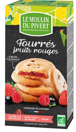 CIASTKA Z NADZIENIEM Z CZERWONYCH OWOCÓW BIO 175 g - LE MOULIN DU PIVERT