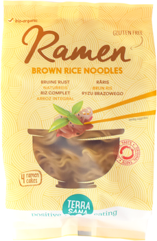 MAKARON (RYŻOWY RAZOWY) NOODLE RAMEN BEZGLUTENOWY BIO 280 g - TERRASANA