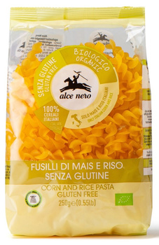 MAKARON (KUKURYDZIANO - RYŻOWY) FUSILLI BEZGLUTENOWY BIO 250 g - ALCE NERO