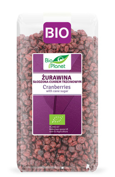 ŻURAWINA SŁODZONA CUKREM TRZCINOWYM BIO 1 kg - BIO PLANET